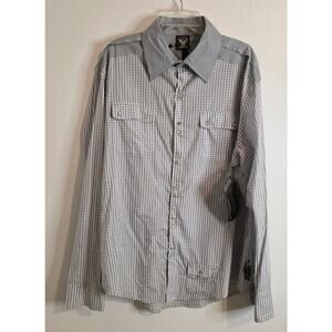 Blac Label Long Sleeve Edgy Western Front Snap Shirt Men's 2X NWT Gray White